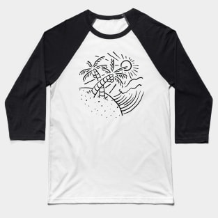 Beach and Wave Baseball T-Shirt